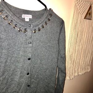 Grey cardigan with embellishments